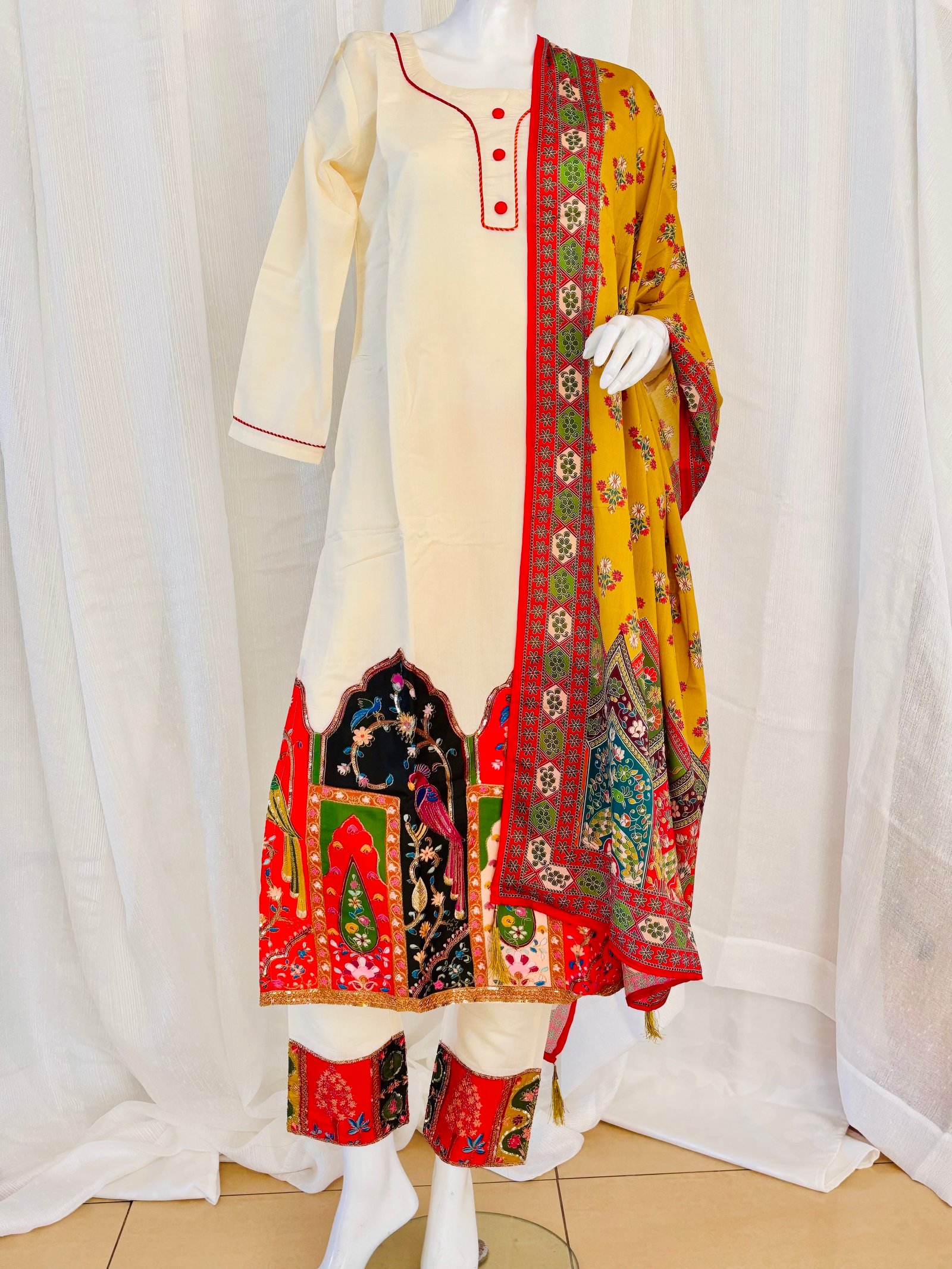 Elegant Red & Gold Sari